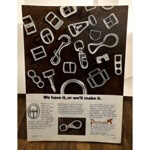 Partrade Outdoor Hardware Vintage Print Ad 1970s Metal Buckles Hooks Chattanooga